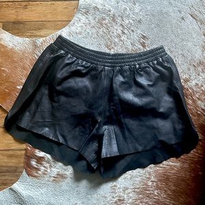 H&M genuine real leather varsity shorts.